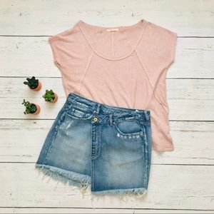 SWEET ROMEO Waffle Knit Top